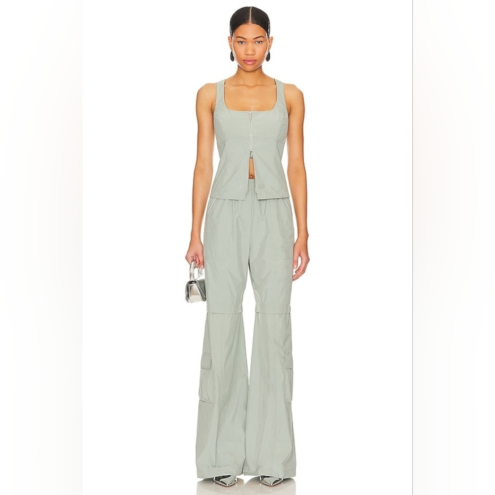 NEW Amanda Uprichard Gia Pants & Violet Top SET in Sage - Size XS - Picture 2 of 8